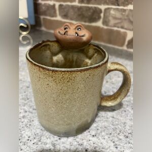 Vintage Gempo Giftcraft Ugly Face Gecko Lizard Japan Pottery Coffee Mug Cup 1970